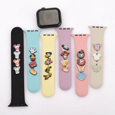 China Unique Charms for Apple Watch Custom Hard Enamel Band Charms for Apple Watch Band Cartoon Watch Band Charms for sale