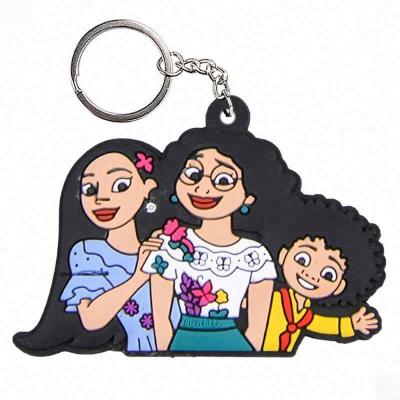 China Rubber Manufacturer Wholesale Lots of Soft PVC Encanto Designs Cute Animal Keychains Rubber Keychains With Supporting Card for sale