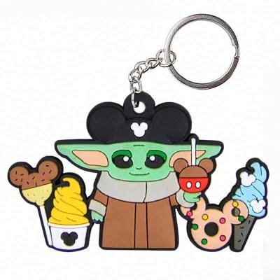 China Rubber Manufacturer Wholesale Lots of Soft PVC Encanto Designs Cute Animal Keychains Rubber Keychains With Supporting Card for sale