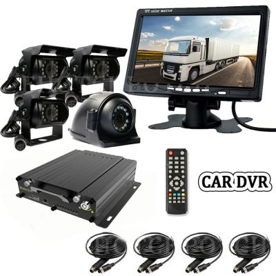 China Truck MDVR 4 Channel AHD SD HDD Vehicle Camera System 4CH Mobile DVR Kit with HD Camera Display en venta