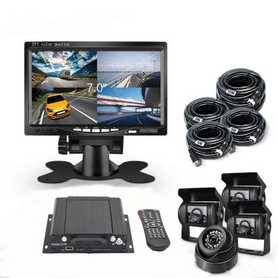 China Truck MDVR 4 Channel AHD SD HDD Vehicle Camera System 4CH Mobile DVR Kit with HD Camera Display en venta