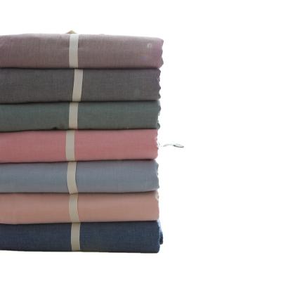 China Anti-Static Washed Cotton Super Soft Wrinkle Free Solid Dyed Bedding Textile Fabric for sale