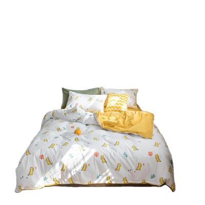 China Super Soft Pure Folded Children Cotton Cartoon Queen Size Sheet Bedding Set for sale