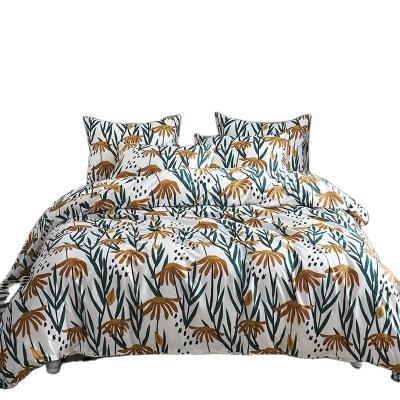 China 100% Cotton Home Textile Bedding Set Folded Flower Printed Cotton Bed Sheet for sale