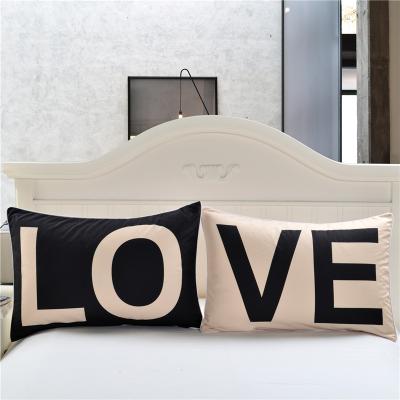 China Folded 3D Printed Single Textile Sofa Home Decorative Pillow Case LOVE Pillow Cover for sale