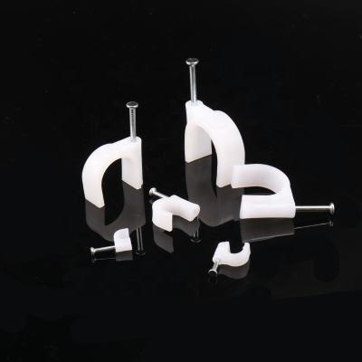 China Factory Price Round Plastic PE Circle Nail Clip High Quality Cable Clamp for sale