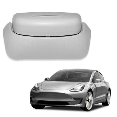 China Double Layer In Stock Car Accessories Parts Boxed Car Storage Rack Sun Glass Inner Case For Tesla Model 3 for sale