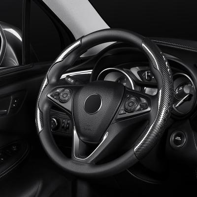 China Business Stain Non-slip Carbon Fiber Steering Wheel Cover / Car Accessories Luxury Comfortable Business for sale