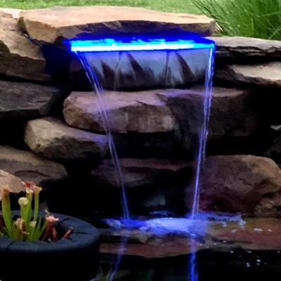 China Spa/pool wall hanging fountain outdoor decorative weir ac12v led light pool artificial waterfall descent sheer waterfall for sale