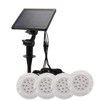 China Residential ABS Waterproof IP68 RGB WW Underwater 1W*4 Led Outdoor Solar Light for Pool Pond and Fountain for sale