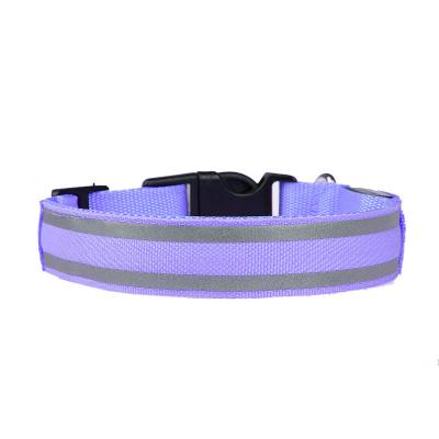 China Padded Pet Led Dog Collar Light Up Dog Collar Usb Charging Nylon Led Dog Collar Pet Accessories for sale