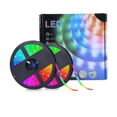 China Residential Smart Led Strip Lights Wifi 12v Waterproof 5m Set Smd 5050 Remote Backlight RGB Led Strip Flexible,Rgb Led Strip,Rgbw Led Strip for sale