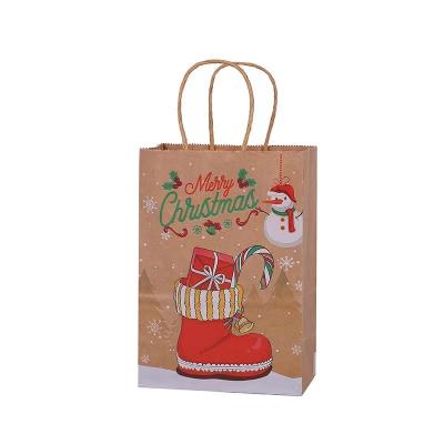 China Brown Paper Bag Kraft Paper Shopping Gift Wrapping Bags Biodegradable Paper Bags Custom Christmas Wrapping Paper for sale