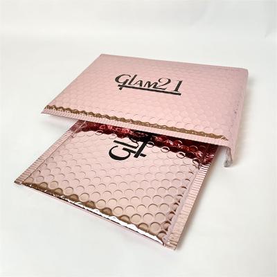 China Hot Sale Bubble Mailer Bags Customized Mailing Bag Printed Poly Rose Gold Bubble Mailer Bags for sale