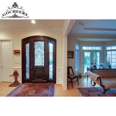 China Wooden door design iron modern wooden door waterproof interior iron wooden entry doors for sale