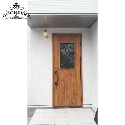 China Iron Door Entry Interior Door Wrought Iron Interior Door Waterproof Interior Wooden Front Solid Wood Solid Wood Door for sale