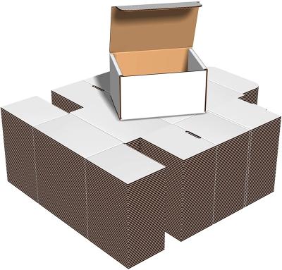 China Recyclable Custom Logo White Cardboard Paper Coffee Cup Craft Gift Packaging Boxes Small Corrugated Packaging Boxes Shipping Box for sale