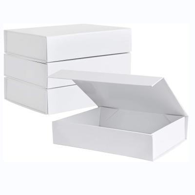 China Recyclable Luxury Large Foldable Rigid Gift Boxes White Wedding Gift Boxes With Magnetic Lid for sale