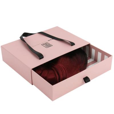 China Customized Printing Luxury Recyclable Logo Wigs Extension Drawer Boxes Cardboard Hair Packaging Boxes Gift Hair Boxes for sale