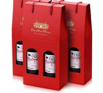 China Custom Luxury Paper Wine Shipping Cardboard Beer Recyclable Cardboard Gift Packaging Box Red Wine Box for sale