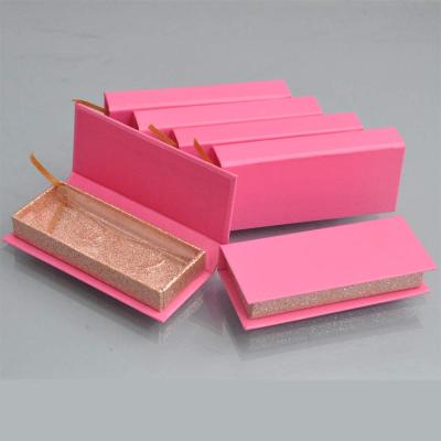 China Magnetic Pink Eye Lash Paper Box False Eyelashes Cardboard Lash Box Wholesale Recyclable for sale