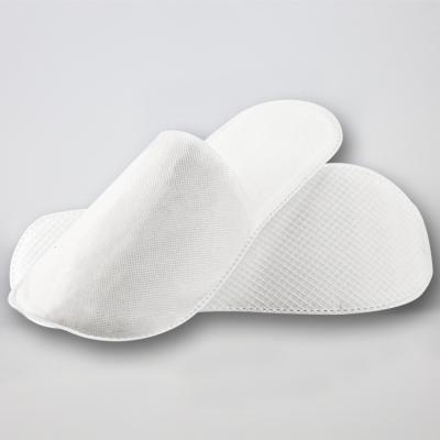 China Wholesale Custom Comfortable Luxury Wafer Adult Travel Class Disposable Cotton Guest With Logo White Hotel Slippers for sale