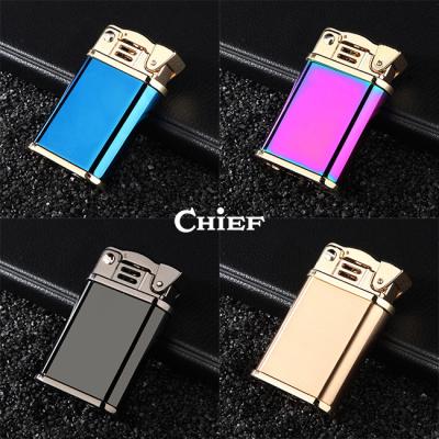 China Wholesale Color-full Logo Brass Vintage Flint Kerosene Oil Lighter Refill Smoking Accessories Wholesale Custom CHIEF Oil Lighter For Cigarette for sale