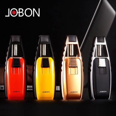 China Wholesale Gas Jet Flame Cigar Torch Lighter Smoke Cigarette Butane Custom Logo Gas Lighter Refill JOBON Metal Customized for sale