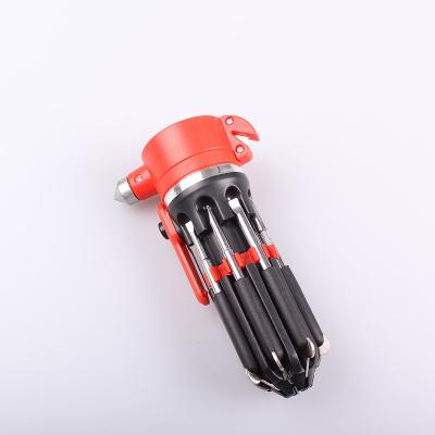 China ABS & Steel HF-LH01 8 in 1 Emergency Safety Hammer Emergency Car Tool Car Window Breaker Seat Belt Cutter for sale