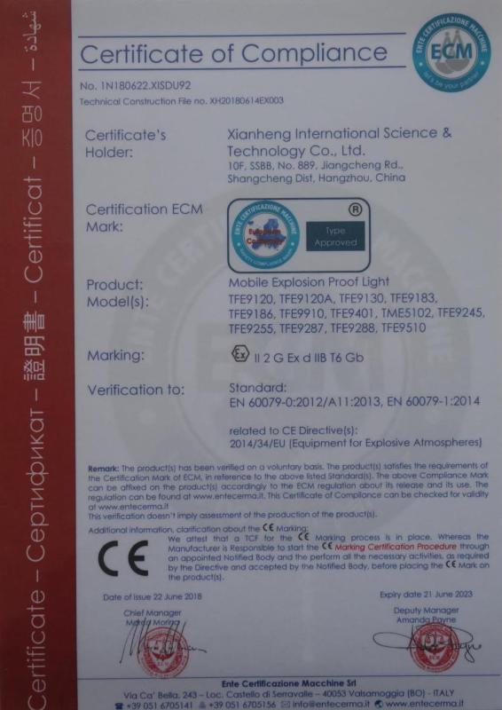 CE - Xianheng International Science&Technology Co., Ltd.