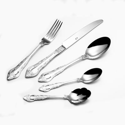 China 2022 New Product Idea Stainless Steel Sliver Viable Cutlery Set Wedding Gifts Cutlery Elegant Spoon Fork Set for sale