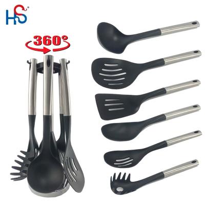 China Stainless Steel Durable Handle Design Fashion Kitchen Nylon Utensils Cooking Accessories Tool Kit for sale