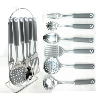 China Sustainable Home and Kitchen Instruments New Design Stainless Steel Kitchen Utensils Cookware 7 Pieces Cooking Tools for sale