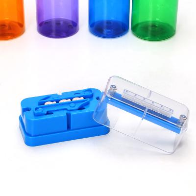 China Durable Portable Blue Effective Finger Protector Pill Splitter Cutter with Safe Shield for Big and Small Tablet Vitamin for sale