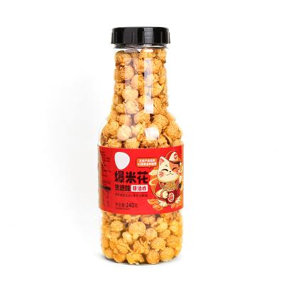 China Food OEM Food Grade 2280ml Large Capacity Label Sticking Wine Shape Screw Lid Transparent PET Popcorn 200g Plastic Bottles for sale