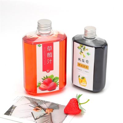 China Latest Fancy Flat Transparent Bulk Custom Logo 10 Ounce 300ml Beverage Pet Cap Water Juice Aluminum Beverage Bottles for sale