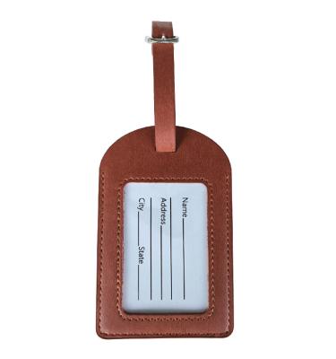 China Custom Leather PU Leather Luggage Travel Bag Tag Baggage Mount Tags Travel ID Tag Suitcase Name Tag for sale