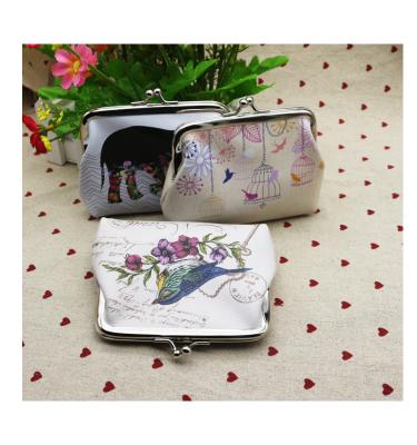 China New Cartoon Kiss-lock Bird Elephant Cute Butterfly Kiss-lock Vintage PU Coin Purse Owl Print Change Purse Change Purse Leather Wallet for sale