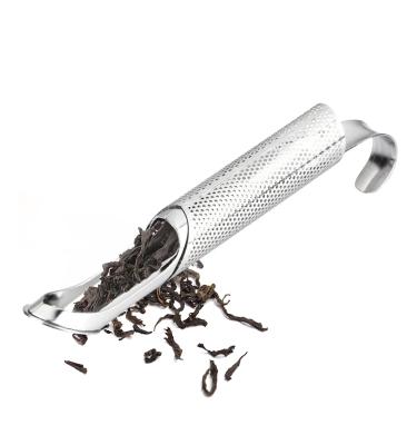 China Viable Creative Stainless Steel Pipe Design Metal Tea Strainer Hanging In Cup Tea Infuser Diffuser For Loose Leaf Tea for sale