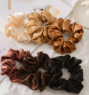 China Fashion Fabric Soft Elastic Hair Scrunchies Satin Elastic Hair Ties Set For Women Teen Girls Ponytail Holders for sale