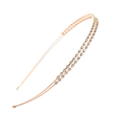 China Double Layer Fabric Beautiful Diamond Headband Elegant Hair Ornament Diamond Headband for sale