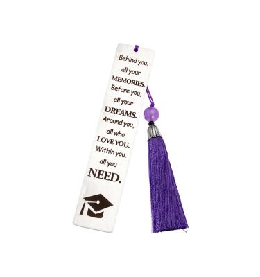 China Education Behind You All Your Mark Inspirational Gift With Tassel Stainless Steel Mark Book Memories Graduation Gift for sale