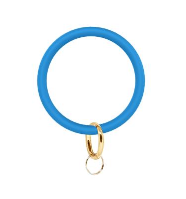 China Fashion Silicone Wristband Key Ring Chain Bracelet Round Silicone Key Chain Holder For Women Girls for sale