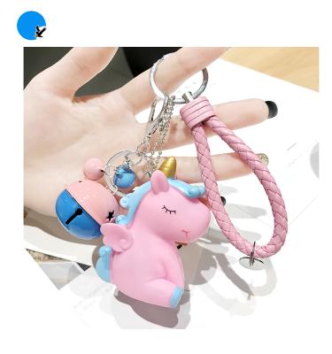 China New Style Unicorn PU Leather Cute Leather Rope Key Chain for sale