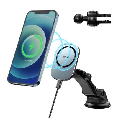 China iWALK CML004 Radio Fast Charging 360 Degree Rotation Car Phone Charging Strong Magnetic Mount Phone Charging Mount Charger and Power Provider for sale