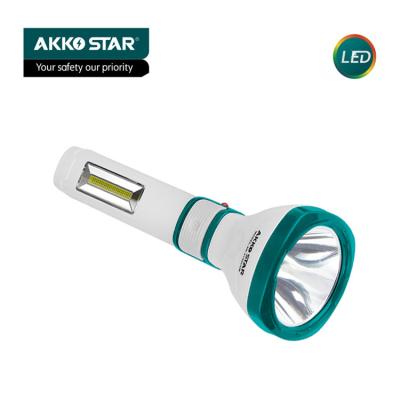 China Akkostar Convenient 2021 High Lumens Light LED Flashlamp For Outdoor Emergency 1 Year Warranty Rechargeable LED Torches for sale