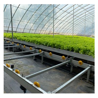 China NFT Gutter System Hydroponic Automatic Rolling Bench Full Automatic Growing Backflow and Flood System for sale