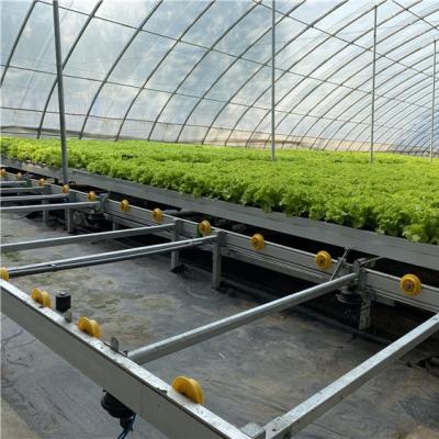 China NFT Gutter System Hydroponic Automatic Rolling Bench Full Automatic Growing Backflow and Flood System for sale