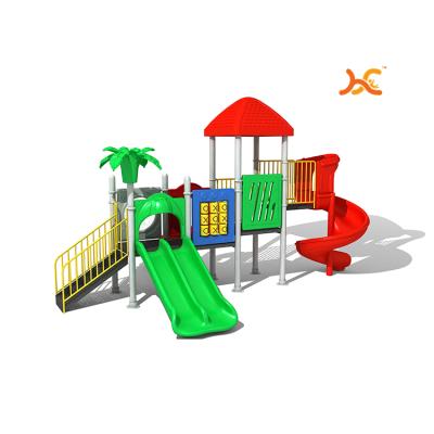 China Outdoor Children's Palace Children Play Set Playground Equipment For Sale Plastic Slide Forest Theme Playhouse HFB-1900401 for sale