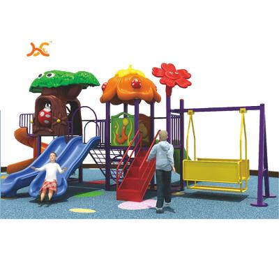 China Plastic Outdoor Treehouse Preschool Playground LLDPE Children's Palace Children's Palace Slide with Swing HFHL-91412 for sale